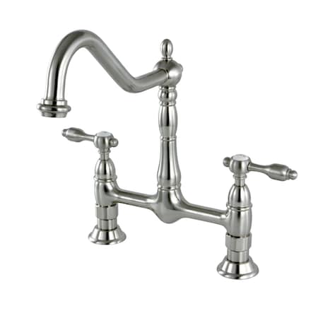 Kingston Brass KS1178TAL Tudor Bridge Kitchen Faucet, Brushed Nickel KS1178TAL